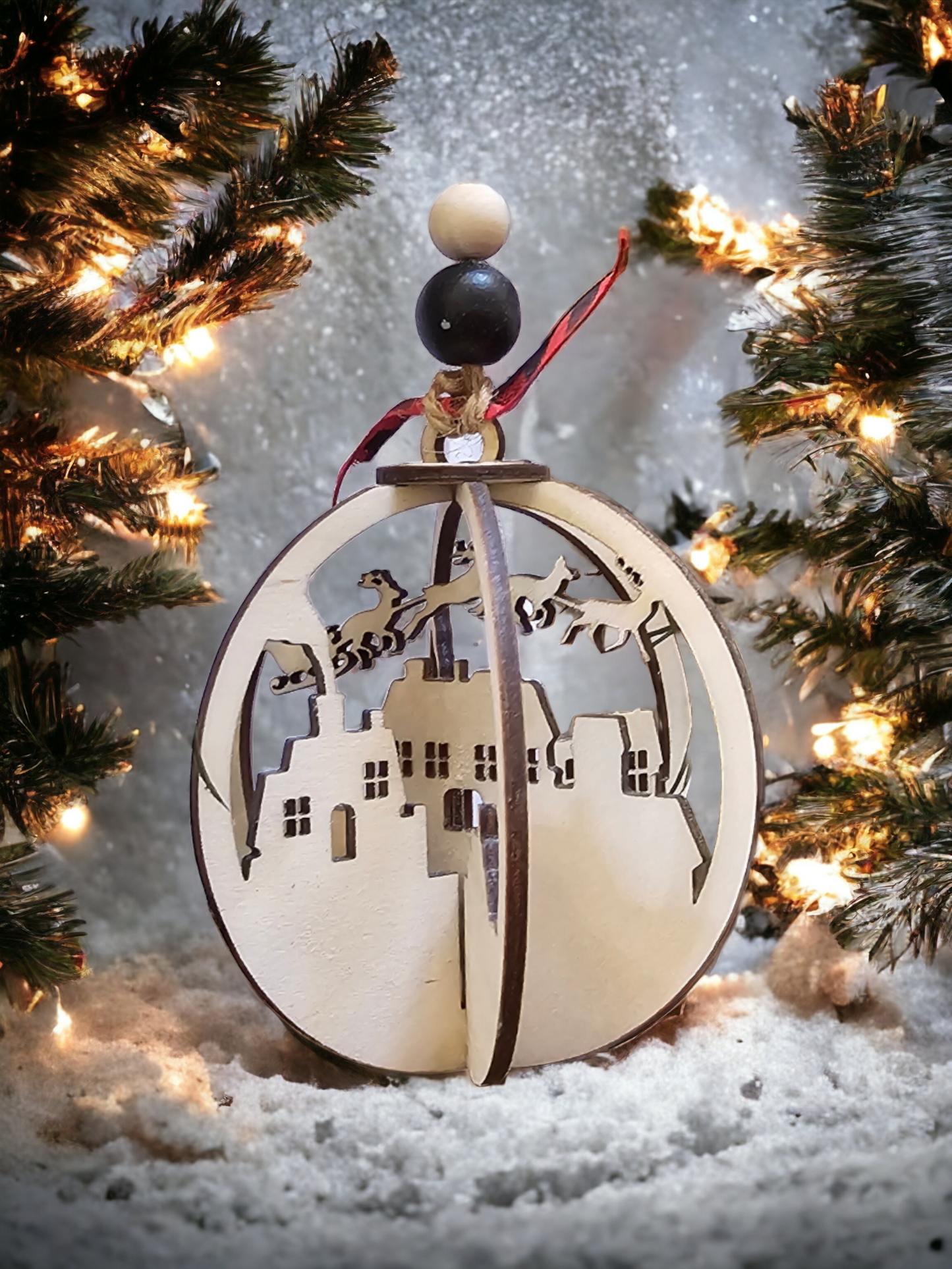 Santa Skyline Orb Ornament