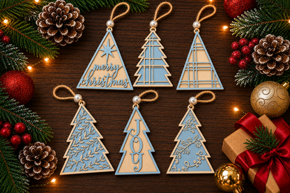 Christmas Tree 6 ornament set