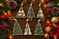 Christmas Tree 6 ornament set