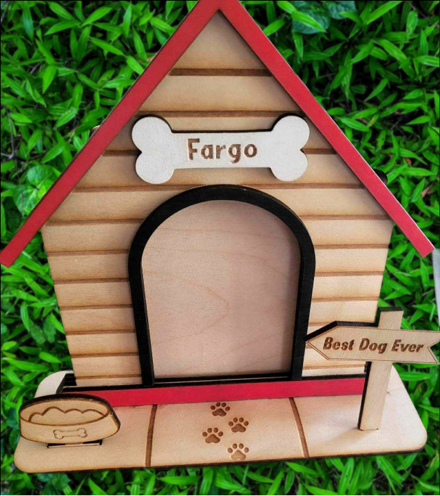 Brighten up your home with the Best Dog Ever table top Photo Frame! This one-of-a-kind frame is truly paw-sitively special: it's handcrafted from birch wood and laser engraved with a personalized doghouse – you dog's name included! Natural or painted finish makes it the perfect fit for any pup-loving home. Put a smile on your face, and display your pup in style - it's a doggone great gift idea!  