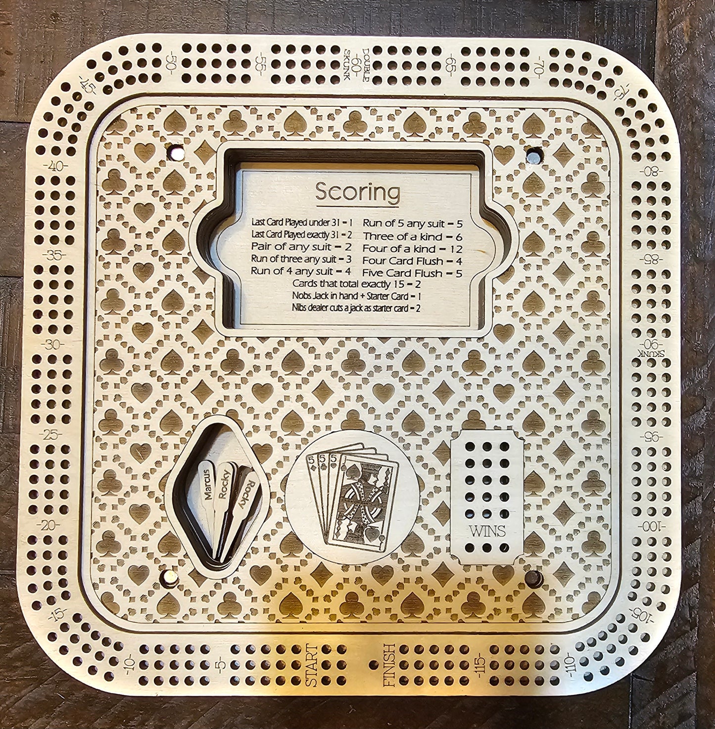 Cribbage Board Personalized