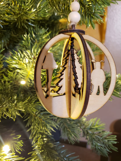  This Birch Wood ornament is crafted with laser-cut detailing to bring a classic Christmas Tale to your tree. The circular shape and natural wood tones will bring a warm and festive feeling to any space. With a 3.5” diameter, it is sure to add a timeless elegance to any holiday celebration.