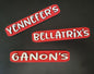 This hand-crafted, laser-cut birch wood name plate measures 5"x1" and is designed to fit the First Day of School Apple Sign. The size of the lettering will vary according to the chosen name, and the two layers of wood provide a high-quality look and feel. Verify spelling of the name prior to placing the order for the perfect photo prop.