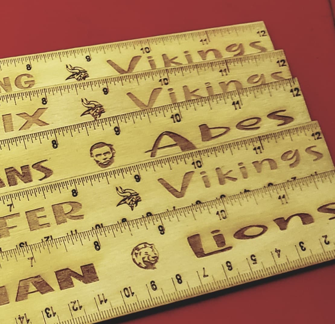 Laser Cut/Engraved School Spirit Ruler - Personalized