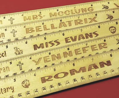 Laser Cut/Engraved School Spirit Ruler - Personalized